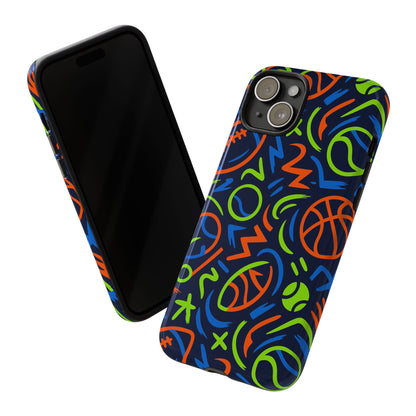 Vibrant 3D Wrap Protective Phone Case with Colourful Sports Design for Unique Style and Expression Compatible with iPhone 13, 14, 15 & 16 – all models including Pro, Pro Max & Plus