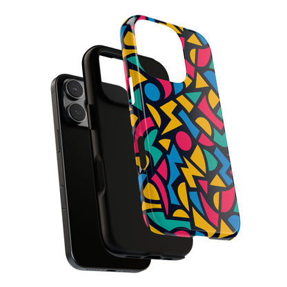Vibrant Retro Aesthetic Phone Case – Stylish Protection in Multicolour Design – Compatible with iPhone 13, 14, 15 & 16 – All Models Including Pro, Pro Max & Plus