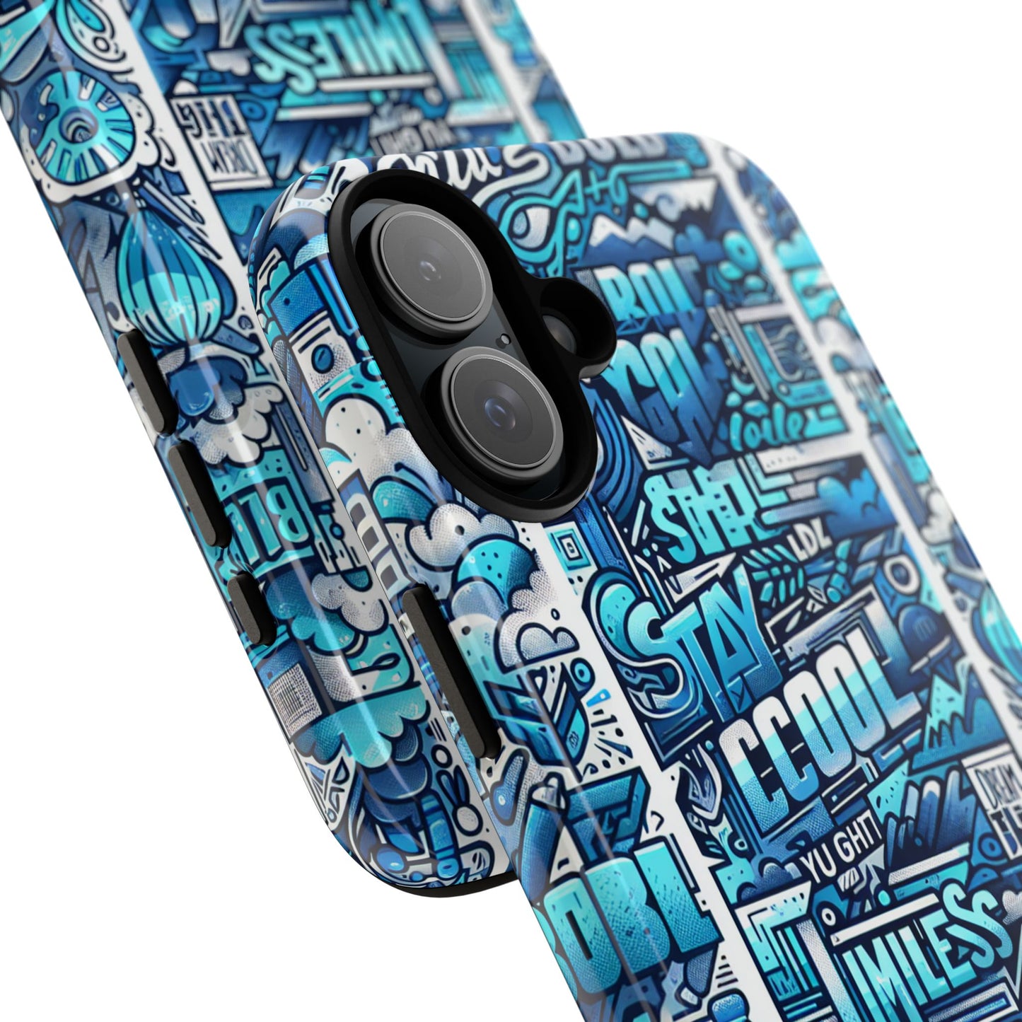vibrant artistic 3d wrap phone case in blue for trendsetters – stylish protection compatible with iphone 13, 14, 15 & 16 – all models including pro, pro max & plus