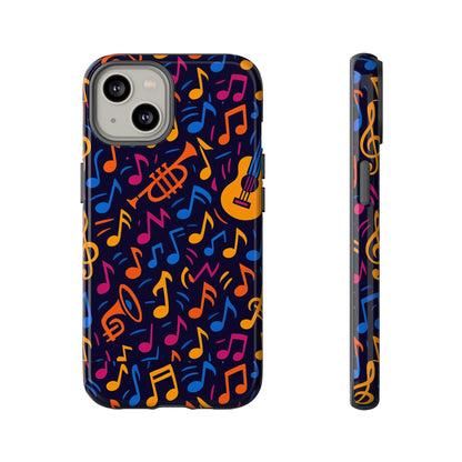 Multicolour Music Themed Protective Phone Case with 3D Design for Stylish Protection – Compatible with iPhone 13, 14, 15 & 16 – All Models Including Pro, Pro Max & Plus