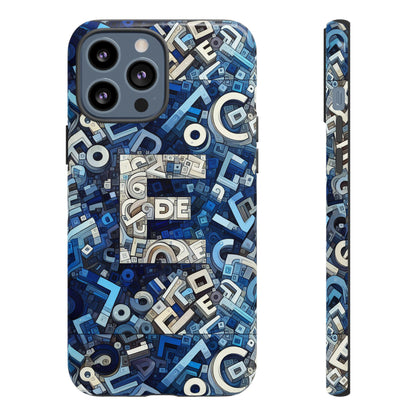 Blue Alphabet E Phone Case with 3D Wrap Design for Stylish Protection and Personalised Tech Accessory for Men and Women