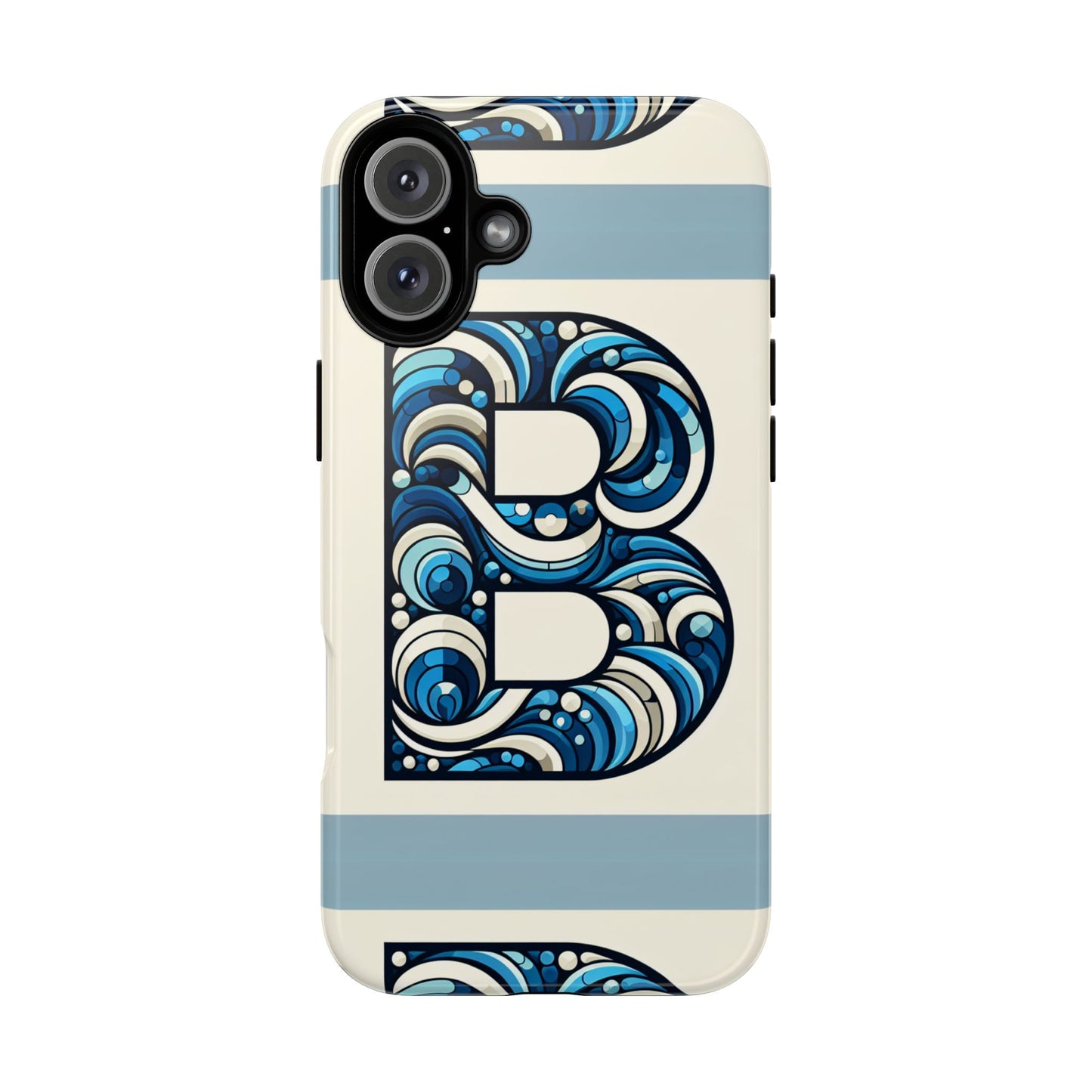 blue alphabet letter b phone case with 3d wrap and shock protection for kids and teens durable tpu cover with vibrant design
