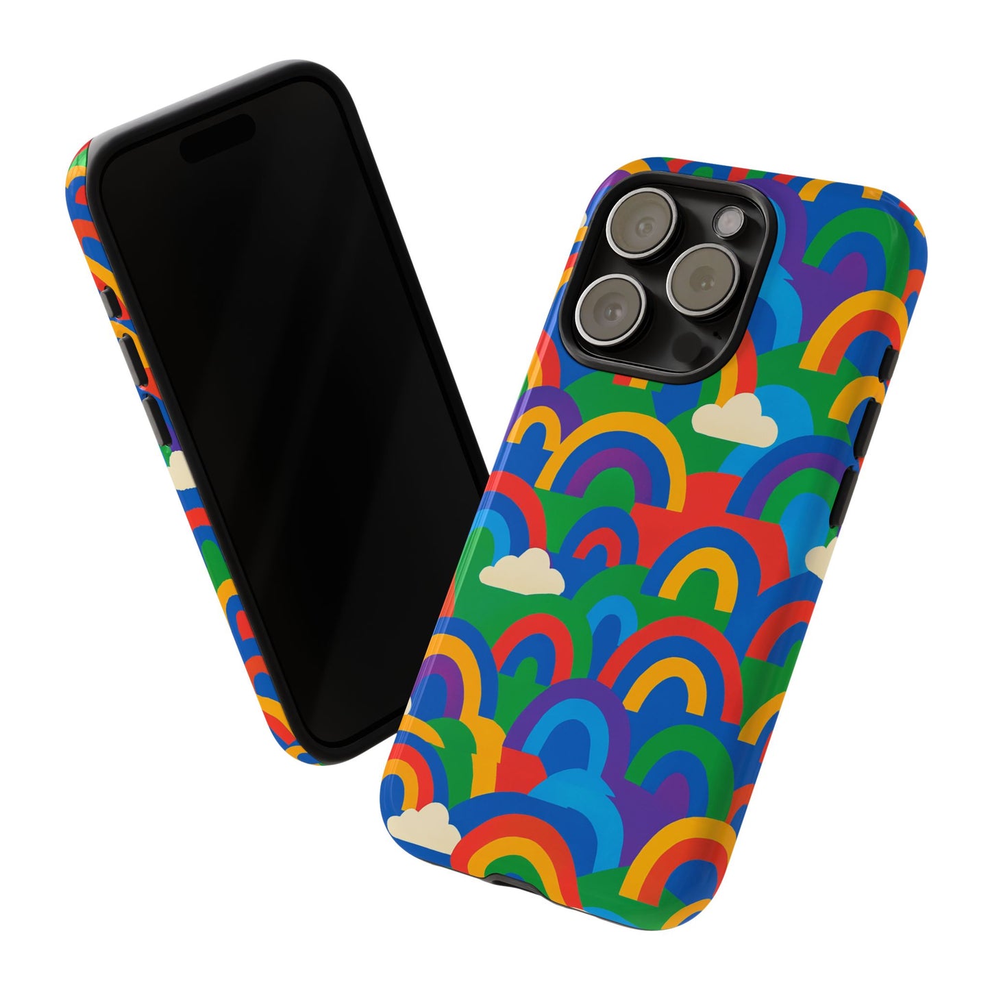 multicolour 3d rainbow phone case for trendy men and women unique playful design stylish protection compatible with iphone 13, 14, 15 & 16 – all models including pro, pro max & plus