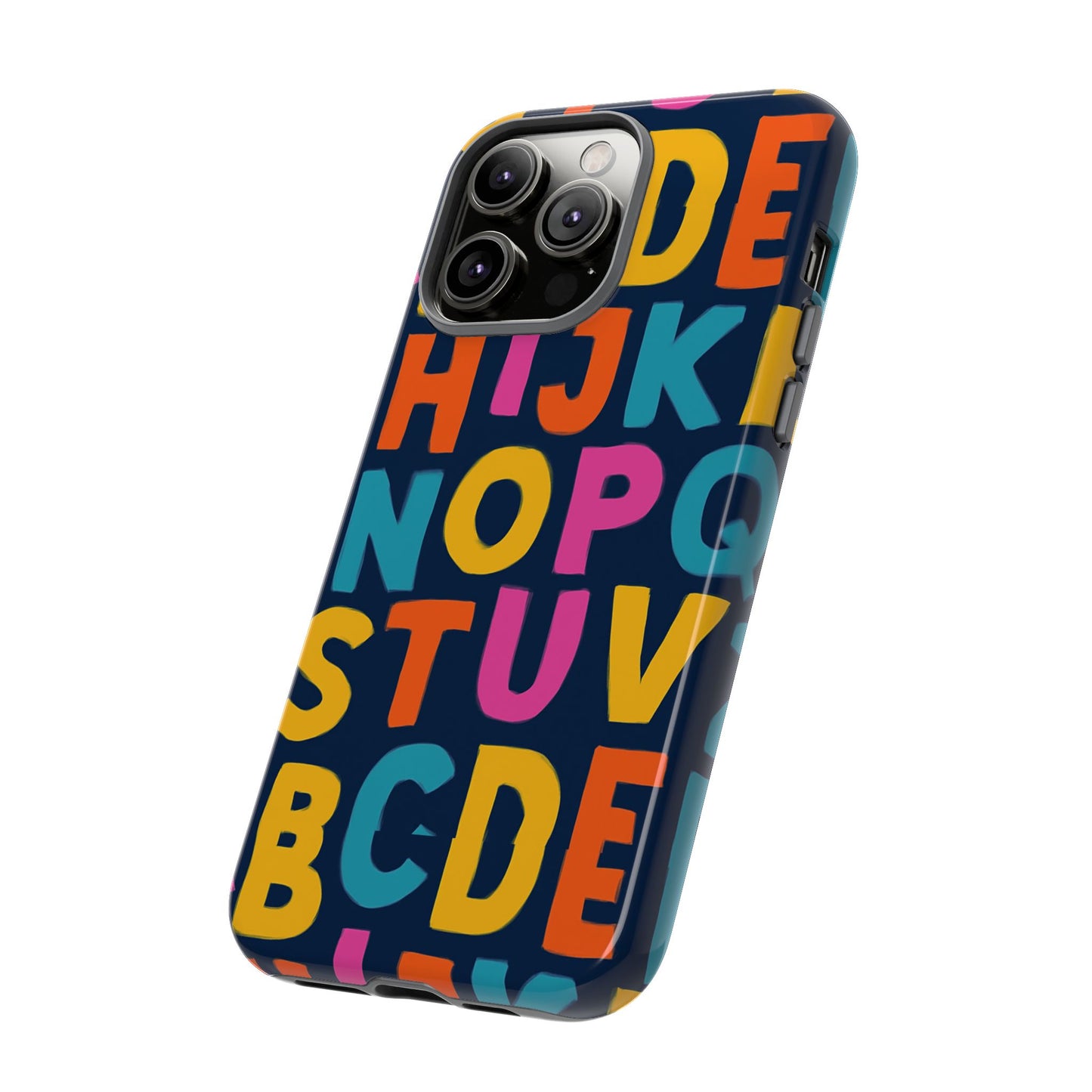multicolour alphabet 3d wrap protective phone case for unique style and playful expression compatible with iphone 13, 14, 15 & 16 – all models including pro, pro max & plus