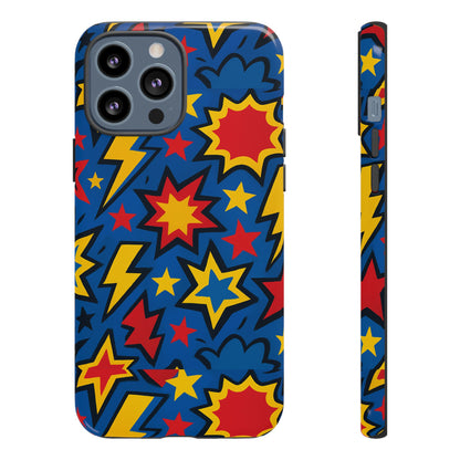 Vibrant 3D Superhero Design Protective Phone Case for Fun Retro Style and Unique Expression Compatible with iPhone 13, 14, 15 & 16 – All Models Including Pro, Pro Max & Plus