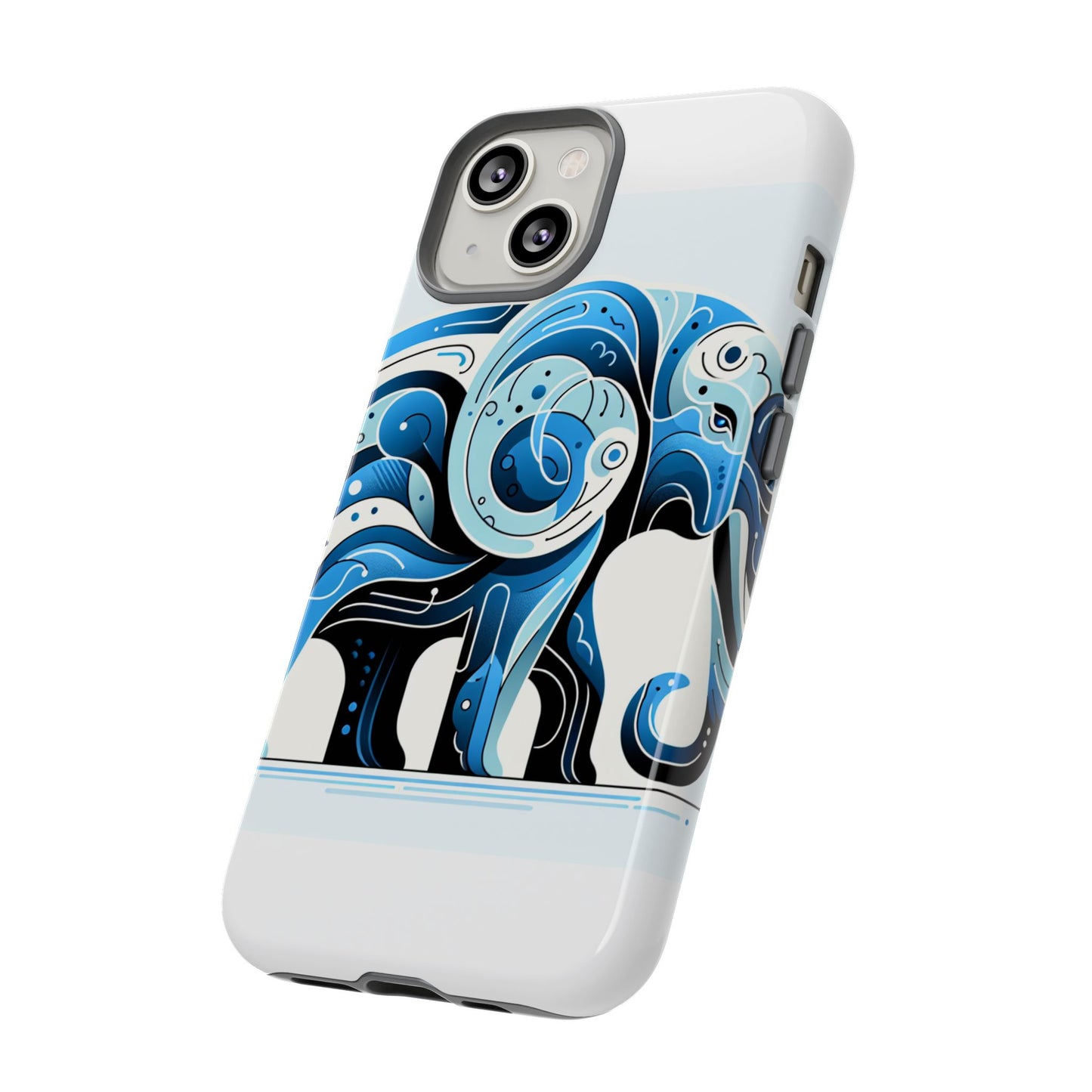 vibrant 3d blue elephant design protective phone case – unique abstract art style for stylish protection compatible with iphone 13, 14, 15 & 16 – all models including pro, pro max & plus