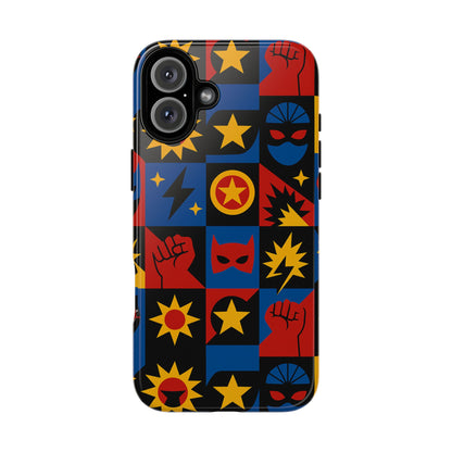 Vibrant Superhero Phone Case with Retro 3D Design for Stylish Protection Compatible with iPhone 13, 14, 15 & 16 – All Models Including Pro, Pro Max & Plus
