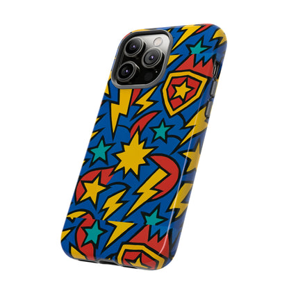 Multicolour Superhero Phone Case with 3D Design for Playful Protection Compatible with iPhone 13, 14, 15 & 16 – all models including Pro, Pro Max & Plus