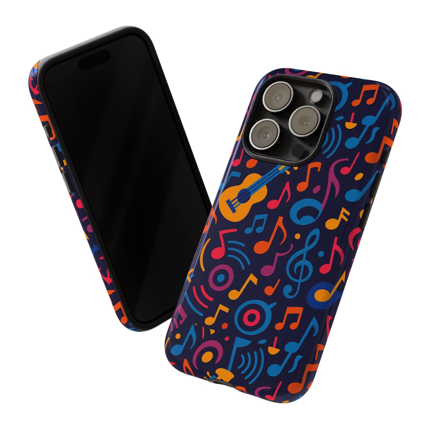 vibrant 3d music design protective phone case for music lovers stylish accessory compatible with iphone 13, 14, 15 & 16 – all models including pro, pro max & plus