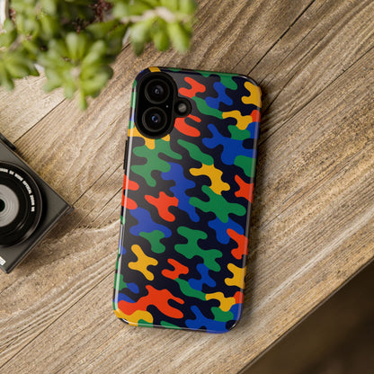 Multicolour Camouflage Protective Phone Case with 3D Wrap Design for Stylish Smartphone Protection Compatible with iPhone 13, 14, 15 & 16 – All Models Including Pro, Pro Max & Plus