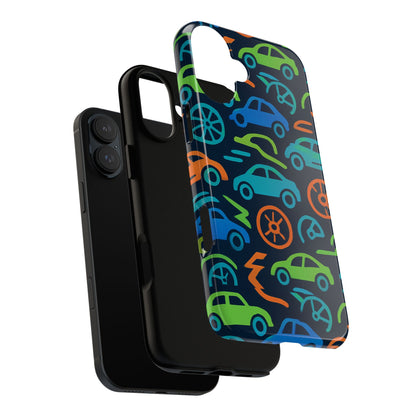 Vibrant 3D Car Design Protective Phone Case for Kids and Teens - Playful Multicolour Style - Stylish Protection for Everyday Use - Compatible with iPhone 13, 14, 15 & 16 – all models including Pro, Pro Max & Plus