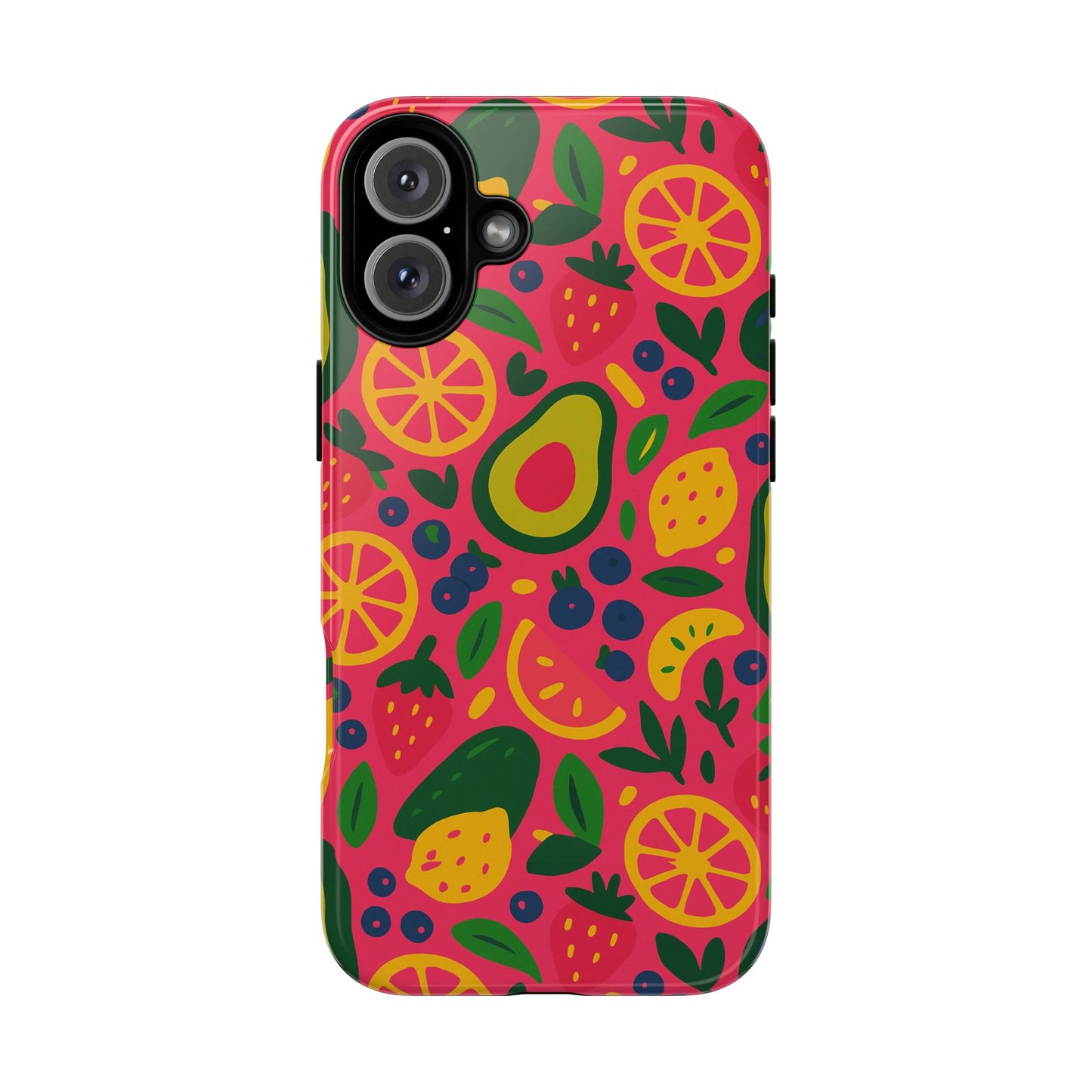 vibrant 3d fruit pattern protective phone case - playful accessory for individuality and stylish protection compatible with iphone 13, 14, 15 & 16 – all models including pro, pro max & plus