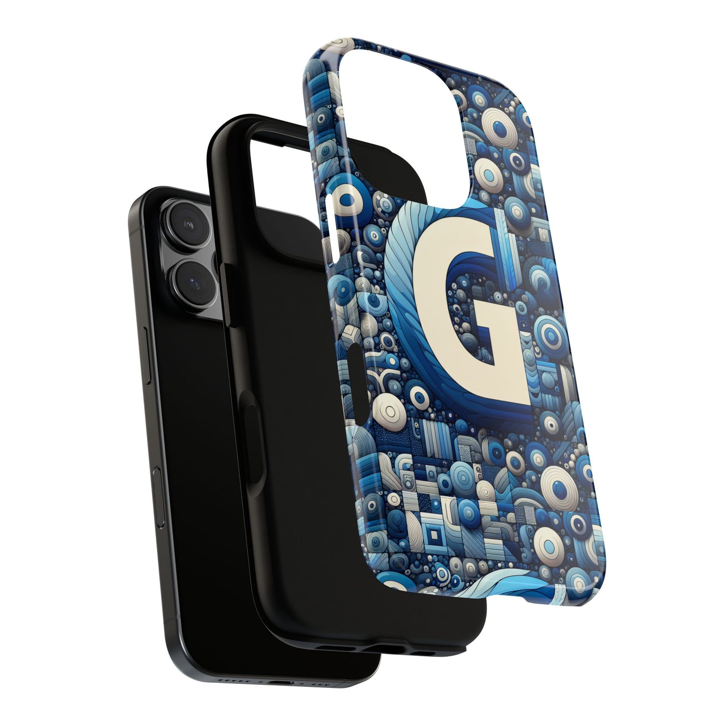 blue alphabet g phone case for iphone and android shockproof protective cover with 3d wrap design and uv protection