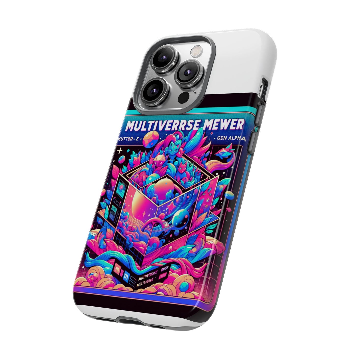 multiverse mewer protective phone case with 3d wrap design for smartphones, durable tpu silicone, uv protected, ideal gift for anime and comic lovers