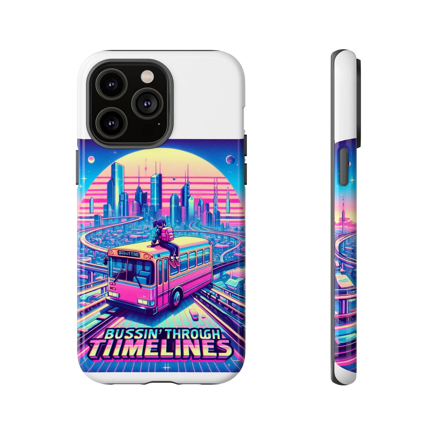 bussin through timelines protective phone case for anime lovers, durable 3d wrap design, shock absorbent tpu silicone, uv protected, stylish accessory for smartphones