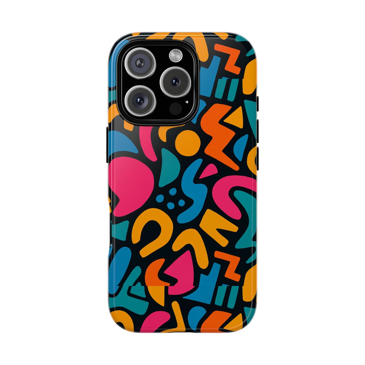 vibrant multicolour abstract 3d wrap phone case for stylish protection, unisex smartphone cover, compatible with iphone 13, 14, 15 & 16 – all models including pro, pro max & plus
