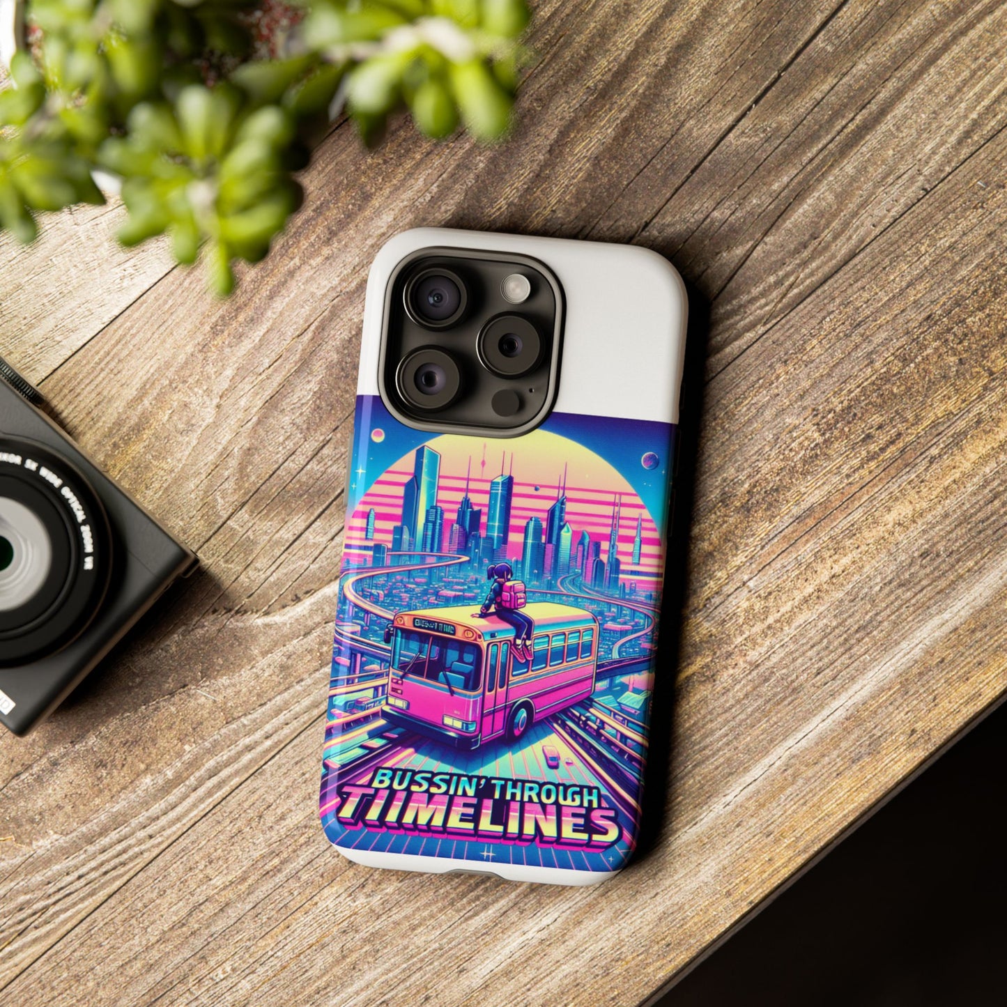 bussin through timelines protective phone case for anime lovers, durable 3d wrap design, shock absorbent tpu silicone, uv protected, stylish accessory for smartphones