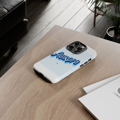 Protective Phone Case with Retro Typography Design in Blue for Stylish Protection, Compatible with iPhone 13, 14, 15 & 16 – all models including Pro, Pro Max & Plus