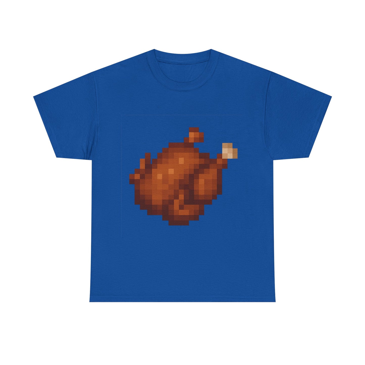 funny pixel turkey unisex heavy cotton tee for gamers - perfect thanksgiving shirt, casual wear, comfortable cotton tee, fun gamer apparel, holiday graphic tee