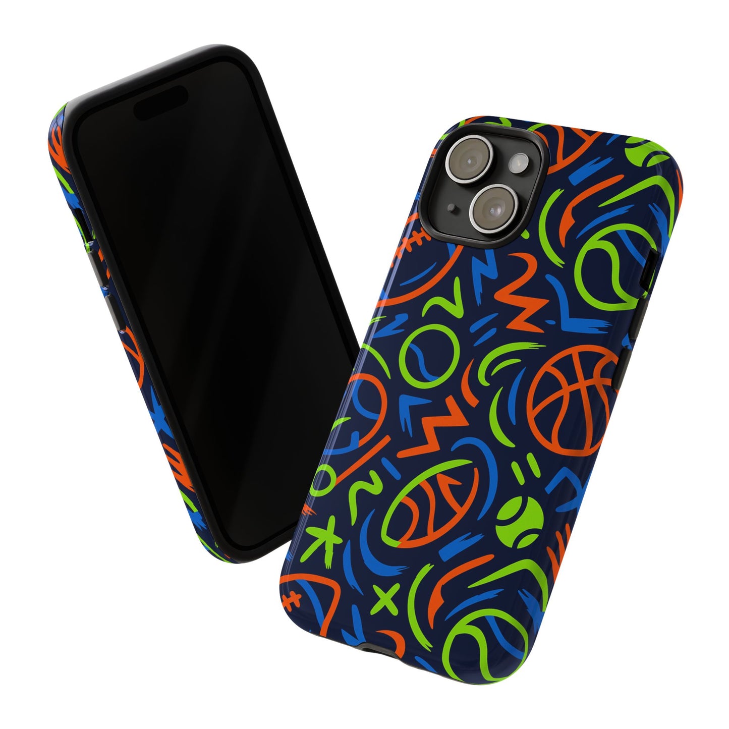 vibrant 3d wrap protective phone case with colourful sports design for unique style and expression compatible with iphone 13, 14, 15 & 16 – all models including pro, pro max & plus