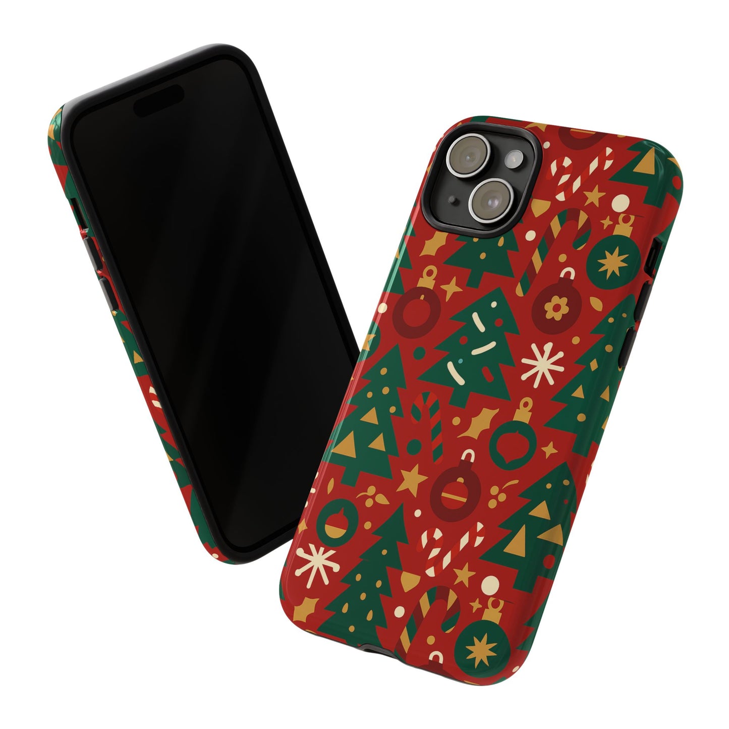 festive red christmas phone case with 3d wrap design – vibrant protection for iphone 13, 14, 15 & 16 – all models including pro, pro max & plus
