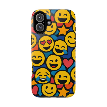 Multicolour Emoji Protective Phone Case with 3D Wrap Design Fun Accessory for Unisex Compatible with iPhone 13, 14, 15 & 16 – all models including Pro, Pro Max & Plus