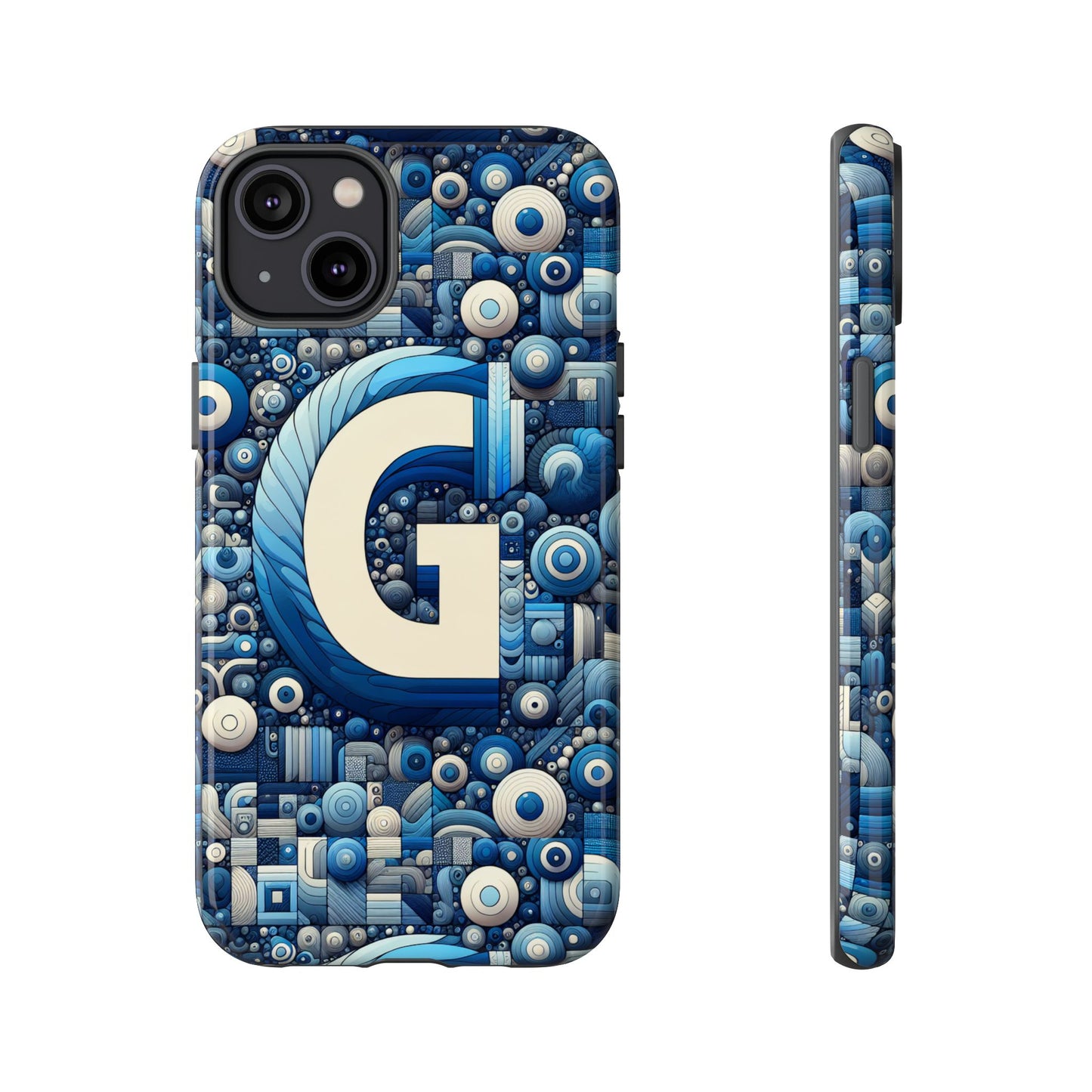 blue alphabet g phone case for iphone and android shockproof protective cover with 3d wrap design and uv protection