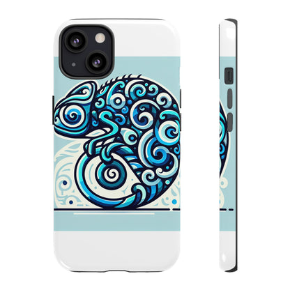 Vibrant 3D Wrap Protective Phone Case with Playful Chameleon Design in Blue – Unique Accessory for Self-Expression Compatible with iPhone 13, 14, 15 & 16 – all models including Pro, Pro Max & Plus