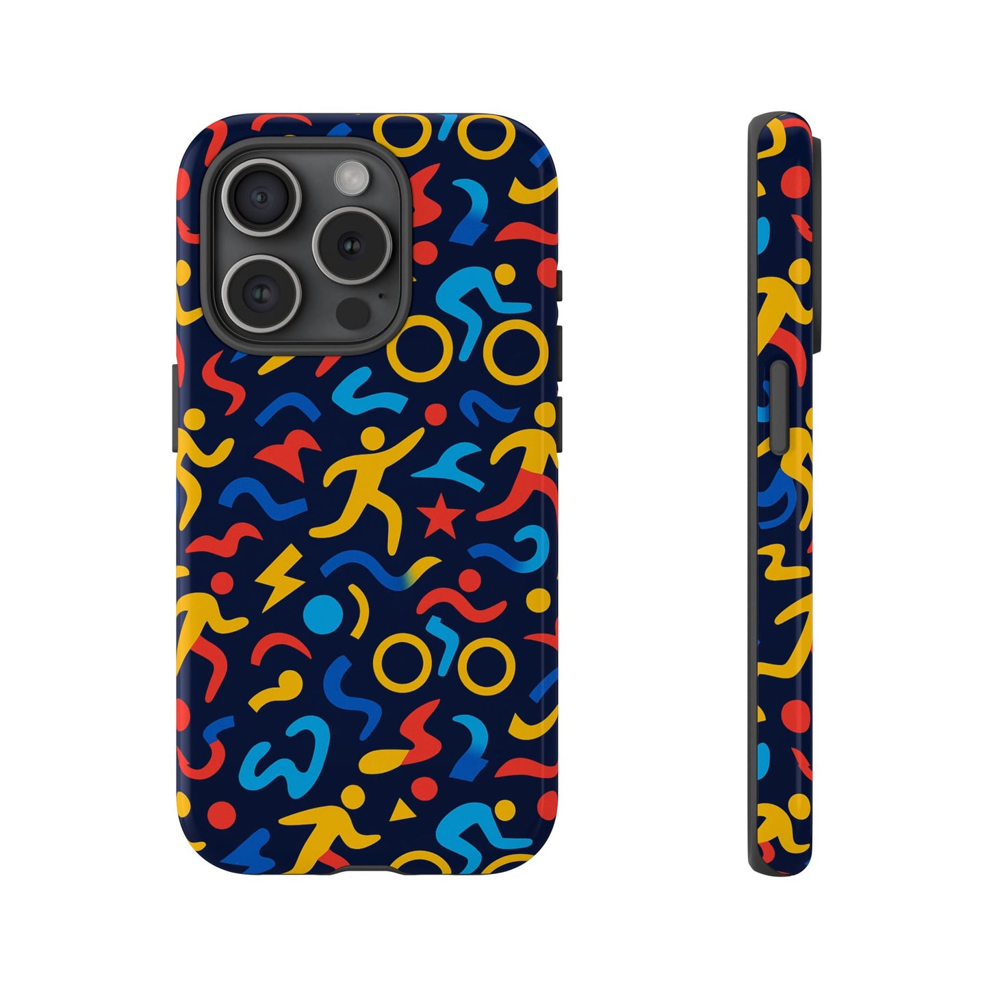vibrant abstract 3d wrap protective phone case in multicolour design for unisex fashion accessory compatible with iphone 13, 14, 15 & 16 – all models including pro, pro max & plus