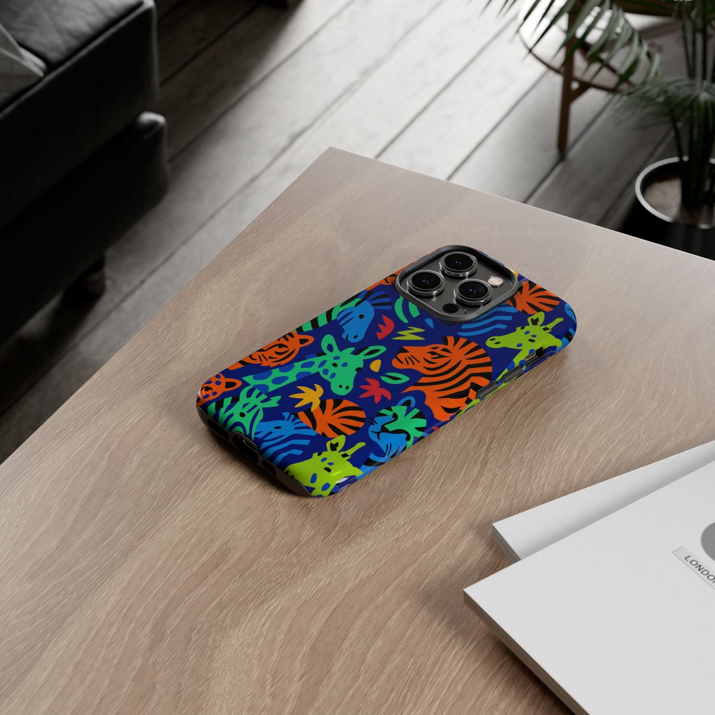 vibrant animal print 3d wrap protective phone case stylish accessory for men and women compatible with iphone 13, 14, 15 & 16 – all models including pro, pro max & plus