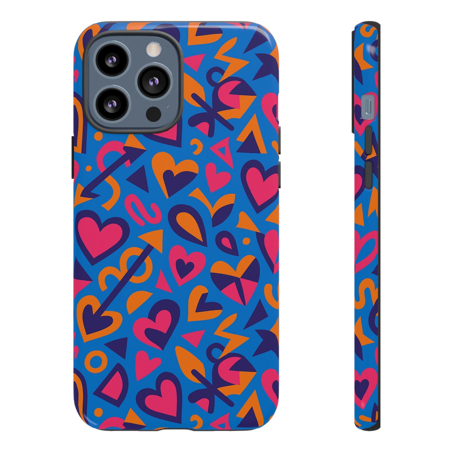 multicolour 3d love design phone case for men and women stylish protection accessory compatible with iphone 13, 14, 15 & 16 – all models including pro, pro max & plus