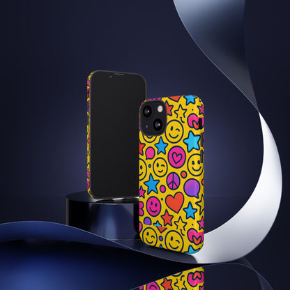 Multicolour Emoji Protective Phone Case with 3D Wrap Design for Stylish Protection and Individual Expression Compatible with iPhone 13, 14, 15 & 16 – all models including Pro, Pro Max & Plus