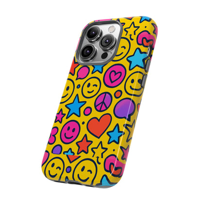 Multicolour Emoji Protective Phone Case with 3D Wrap Design for Stylish Protection and Individual Expression Compatible with iPhone 13, 14, 15 & 16 – all models including Pro, Pro Max & Plus