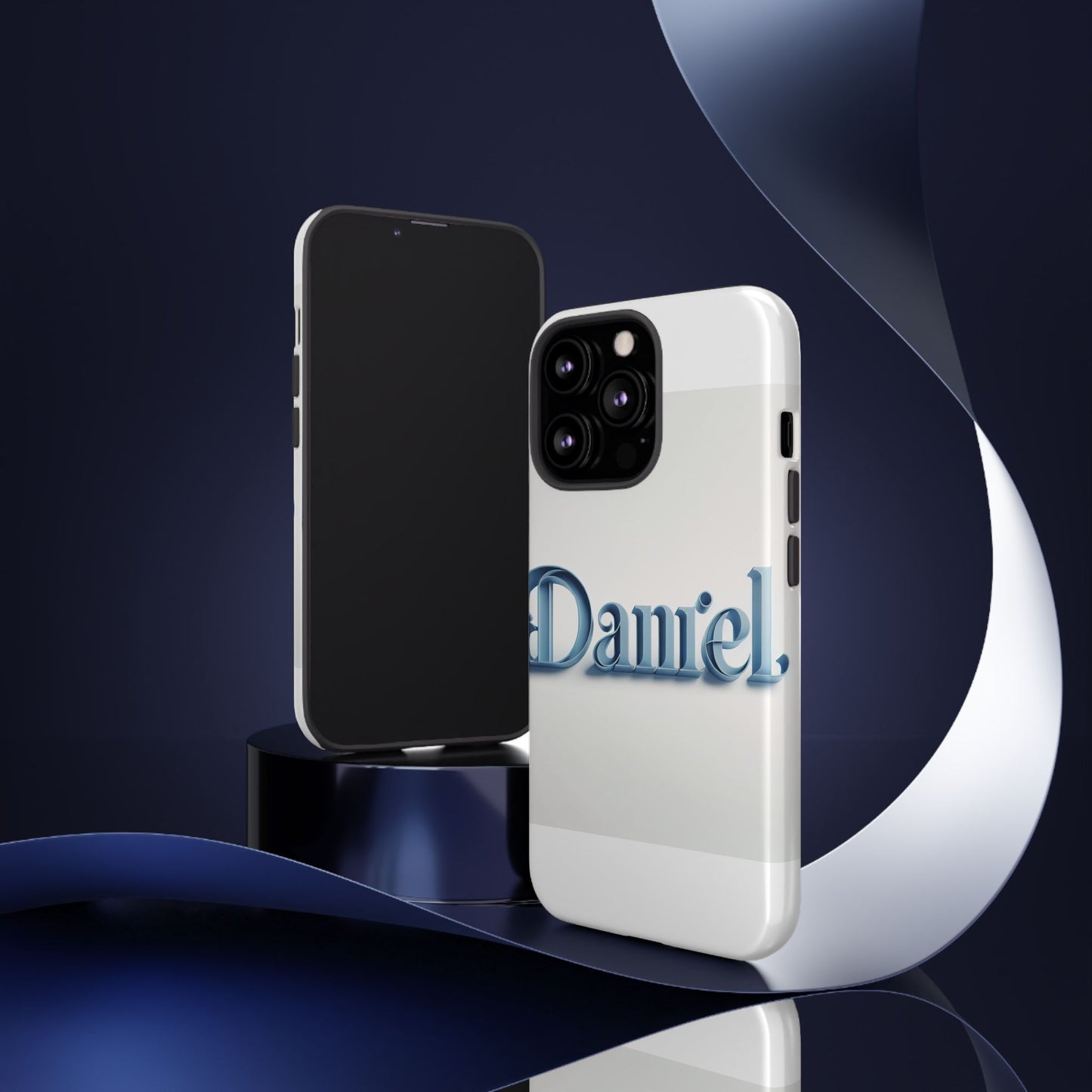 vibrant 3d wrap protective phone case in blue lettering stylish design for unique accessory lovers compatible with iphone 13, 14, 15 & 16 – all models including pro, pro max & plus