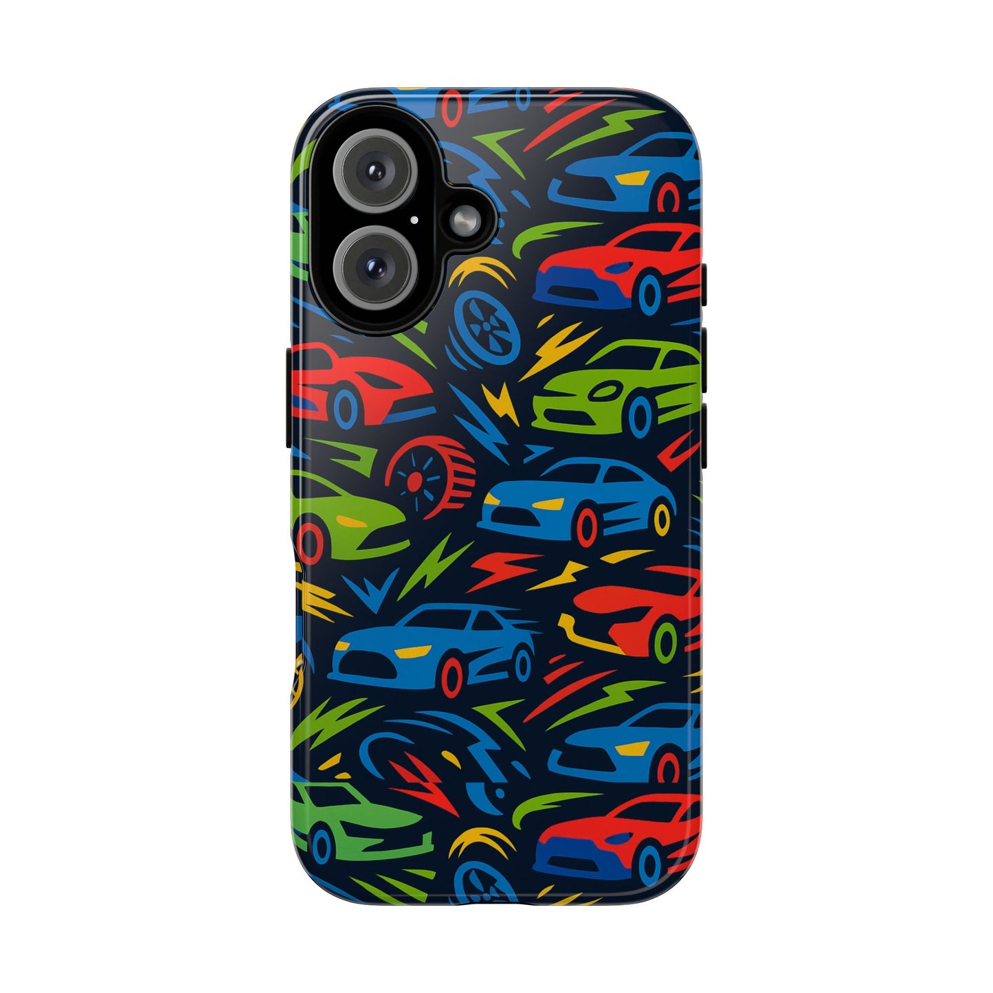 vibrant 3d car design protective phone case – fun retro style for kids and adults – stylish protection – compatible with iphone 13, 14, 15 & 16 – all models including pro, pro max & plus