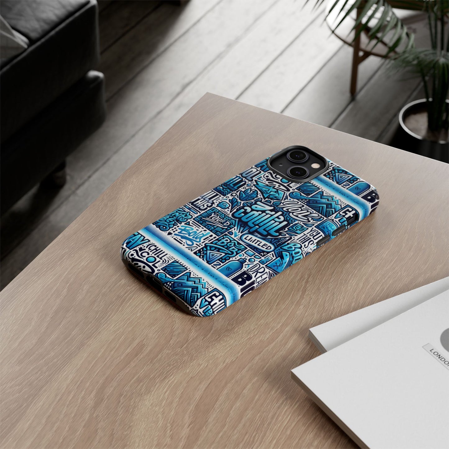 vibrant 3d wrap protective phone case in blue alphabet design for stylish protection and creative expression compatible with iphone 13, 14, 15 & 16 – all models including pro, pro max & plus