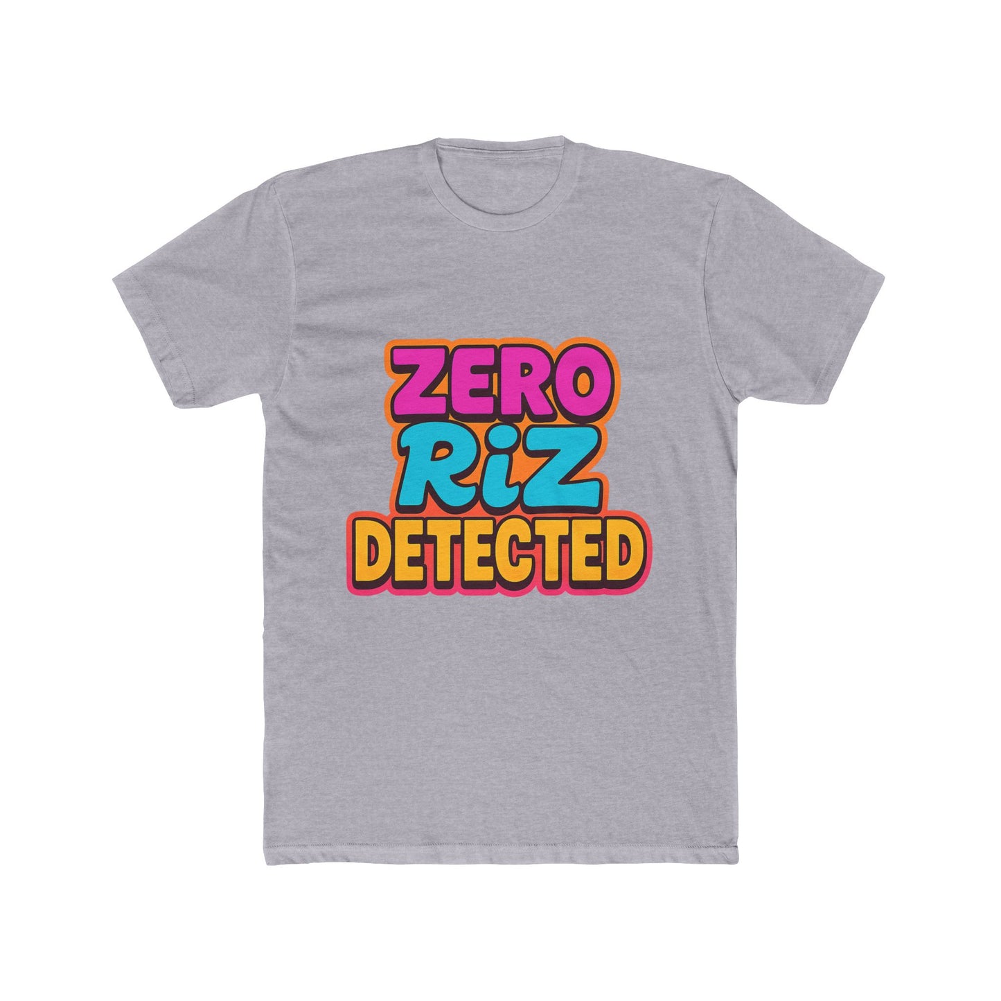 zero riz detected meme unisex t-shirt - multicolor graphic tee, funny internet slang t-shirt, trendy casual wear