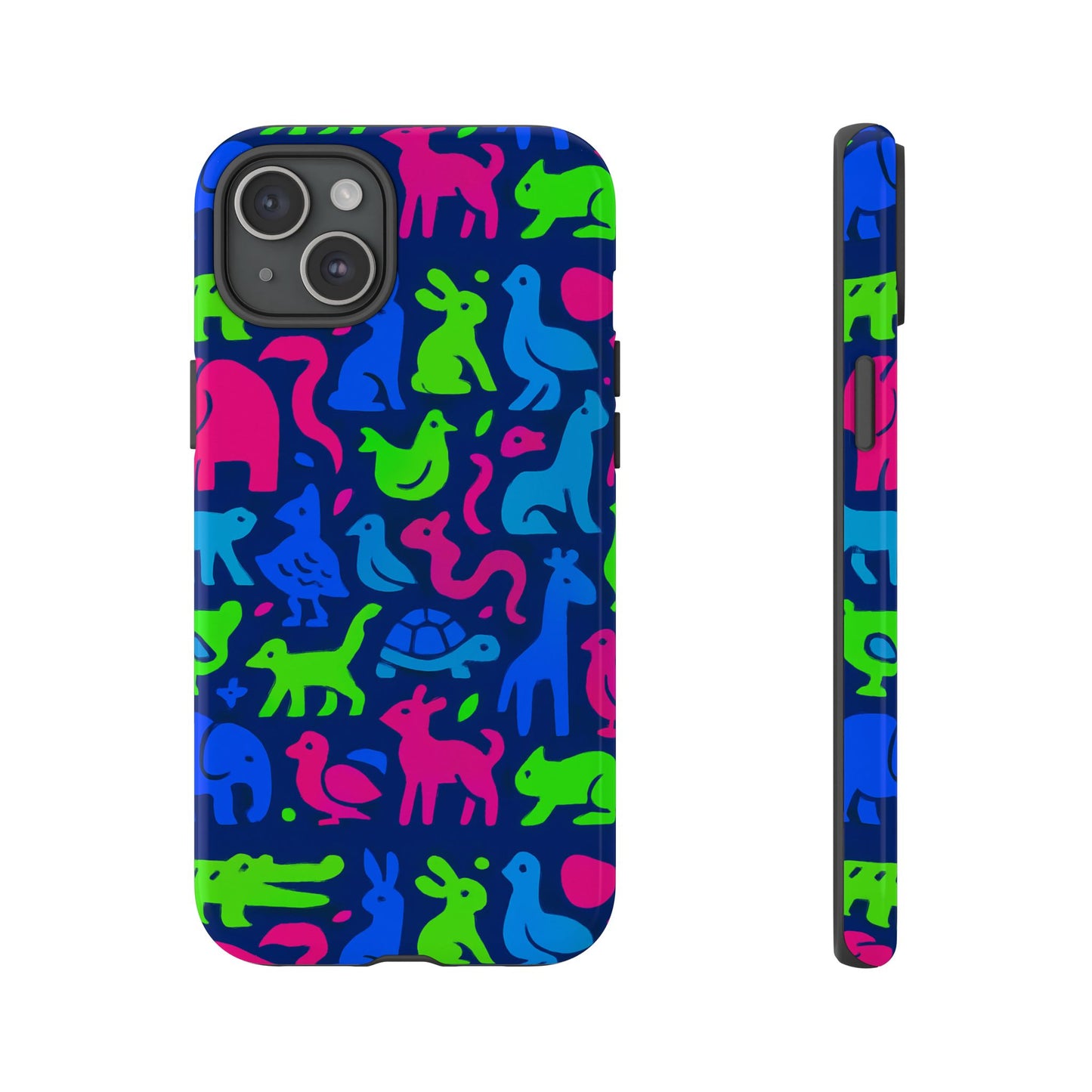 vibrant animal print phone case with 3d design for stylish protection compatible with iphone 13, 14, 15 & 16 – all models including pro, pro max & plus