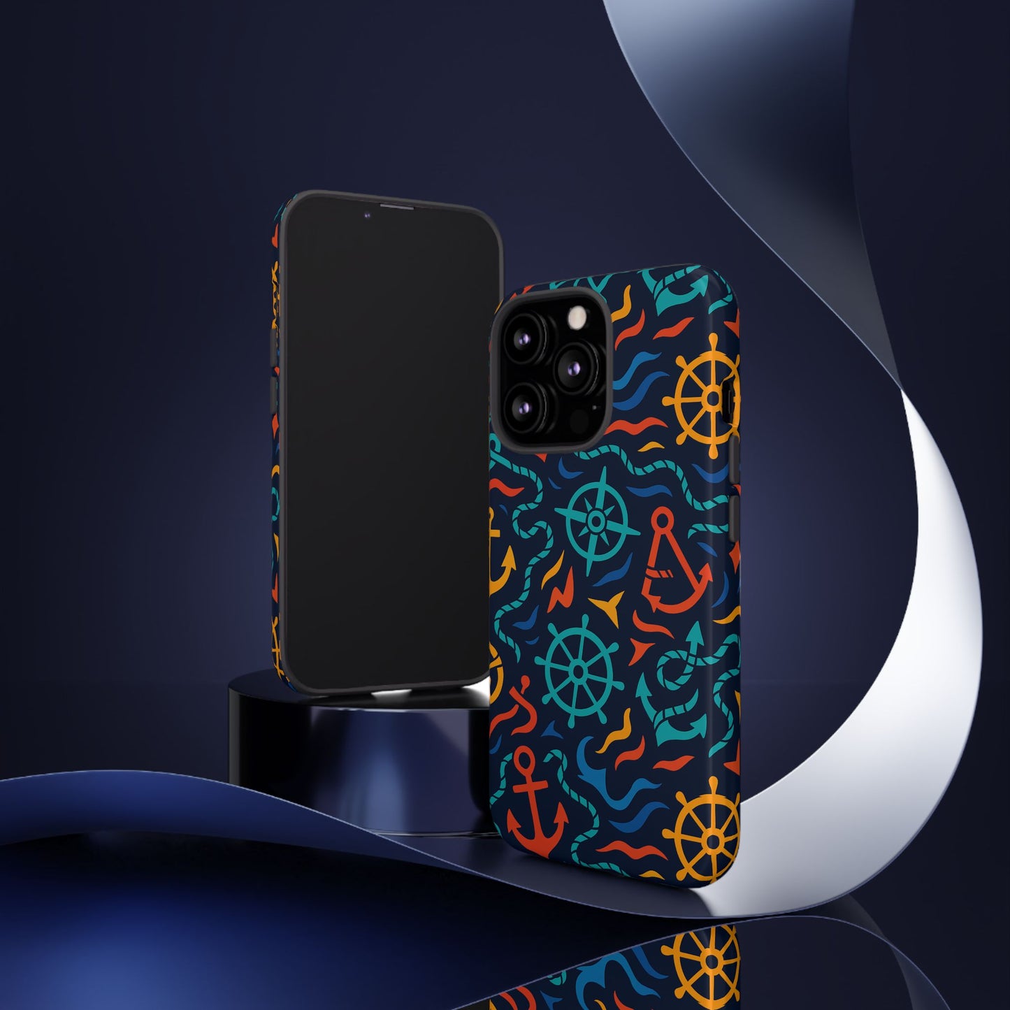 nautical multicolor protective phone case with 3d wrap design for unique style and self-expression compatible with iphone 13, 14, 15 & 16 – all models including pro, pro max & plus