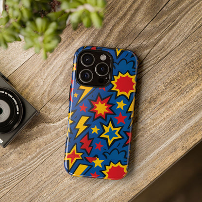 Vibrant 3D Superhero Design Protective Phone Case for Fun Retro Style and Unique Expression Compatible with iPhone 13, 14, 15 & 16 – All Models Including Pro, Pro Max & Plus