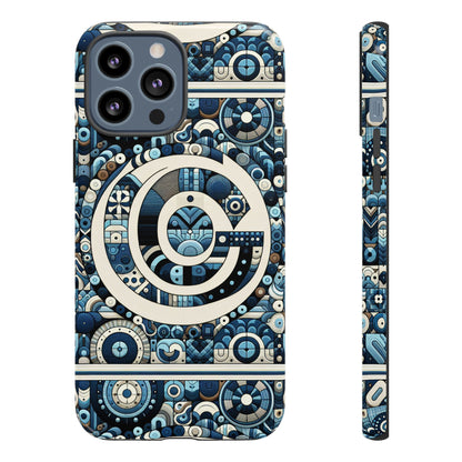 Blue Letter Alphabet C Phone Case for Smartphone Protection Shock Absorption Durable Silicone Cover with 3D Wrap Design