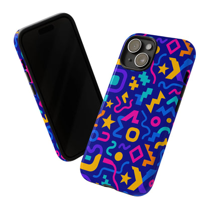 Vibrant Geometric Protective Phone Case with 3D Wrap Design – Playful Accessory for Self-Expression Compatible with iPhone 13, 14, 15 & 16 – all models including Pro, Pro Max & Plus