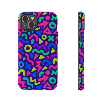 Vibrant Geometric 3D Wrap Protective Phone Case for Men and Women Stylish Accessory Compatible with iPhone 13, 14, 15 & 16 – all models including Pro, Pro Max & Plus