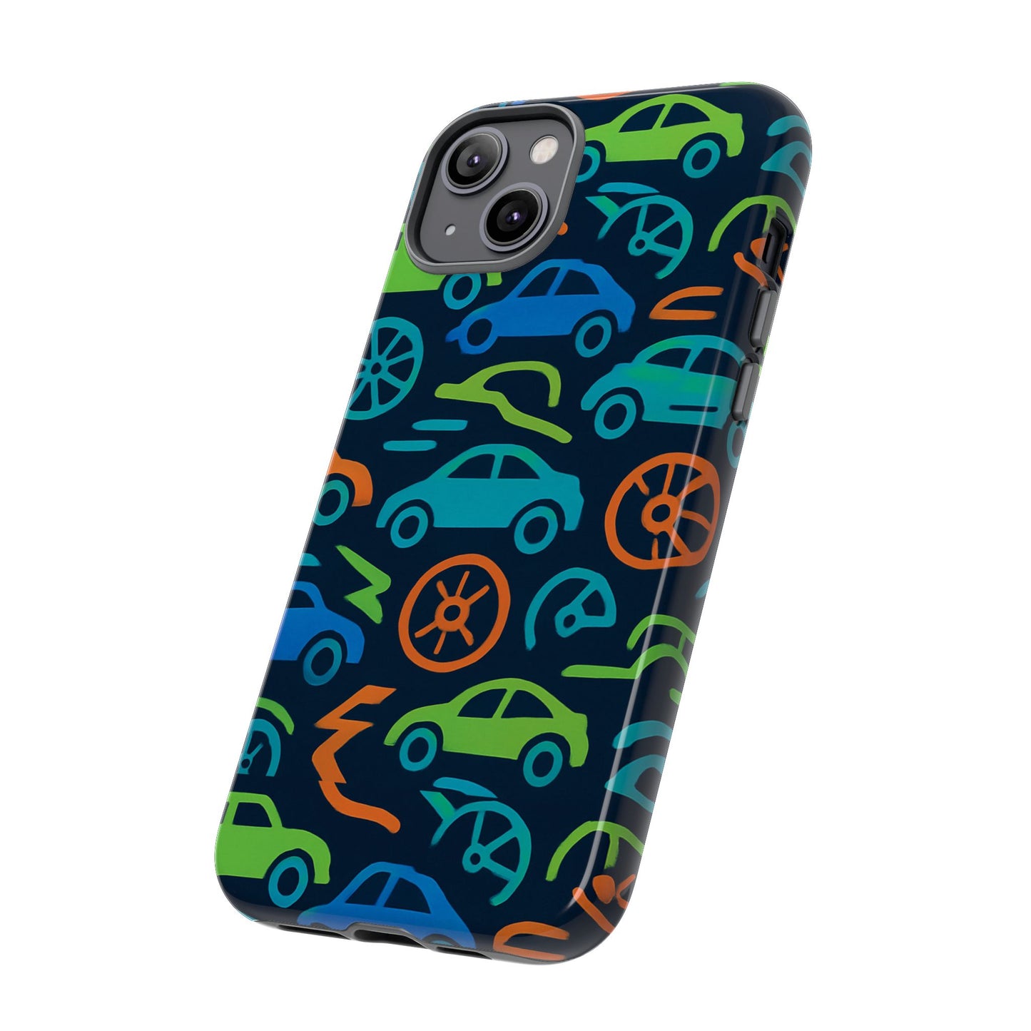 vibrant 3d car design protective phone case for kids and teens - playful multicolour style - stylish protection for everyday use - compatible with iphone 13, 14, 15 & 16 – all models including pro, pro max & plus