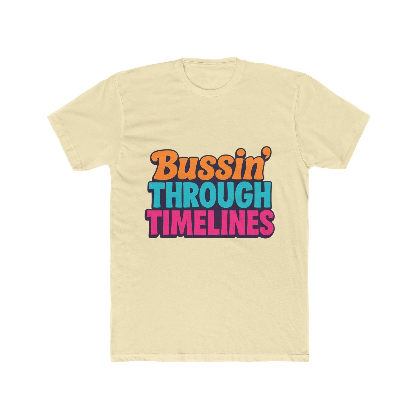 bussin' through timelines unisex t-shirt - multicolor graphic tee for men & women - casual outfit