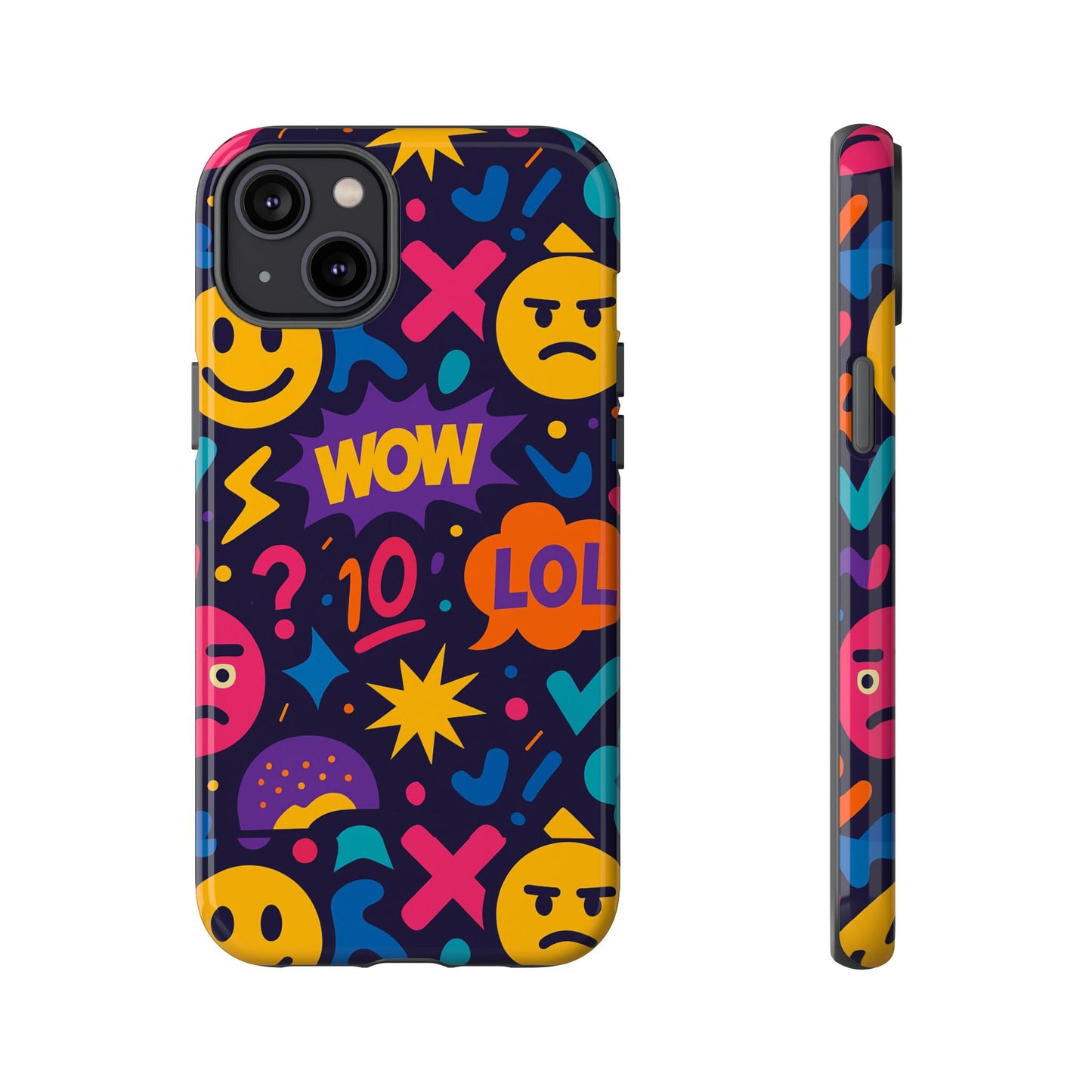vibrant 3d emoji phone case with fun multicolour design for stylish protection compatible with iphone 13, 14, 15 & 16 – all models including pro, pro max & plus
