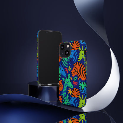 Vibrant Animal Print 3D Wrap Protective Phone Case Stylish Accessory for Men and Women Compatible with iPhone 13, 14, 15 & 16 – All Models Including Pro, Pro Max & Plus