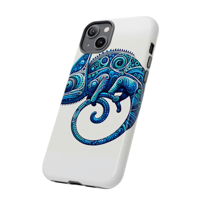 Vibrant 3D Wrap Protective Phone Case with Blue Chameleon Design, Creative Accessory for Unique Style, Compatible with iPhone 13, 14, 15 & 16 – all models including Pro, Pro Max & Plus