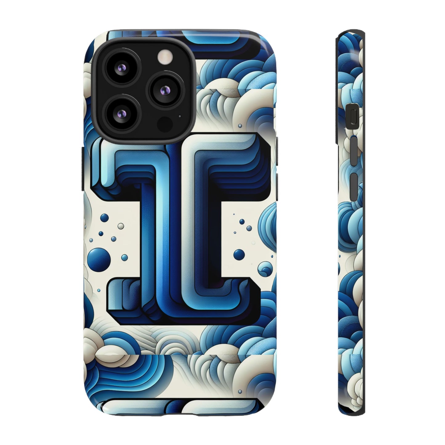 blue alphabet t phone case with 3d wrap design for kids and teens shockproof tpu cover with vivid colours and anime-inspired graphics