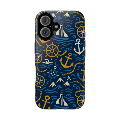 Vibrant Nautical Blue Phone Case with 3D Anchor Design for Stylish Protection Compatible with iPhone 13, 14, 15 & 16 – all models including Pro, Pro Max & Plus